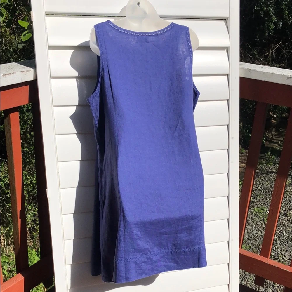 NWT Love Linen J. Jill Blue Sleeveless Casual Dress - Picture 13 of 15